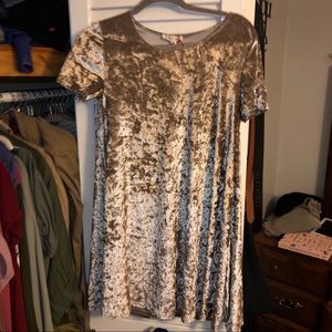 Gold velvet dress